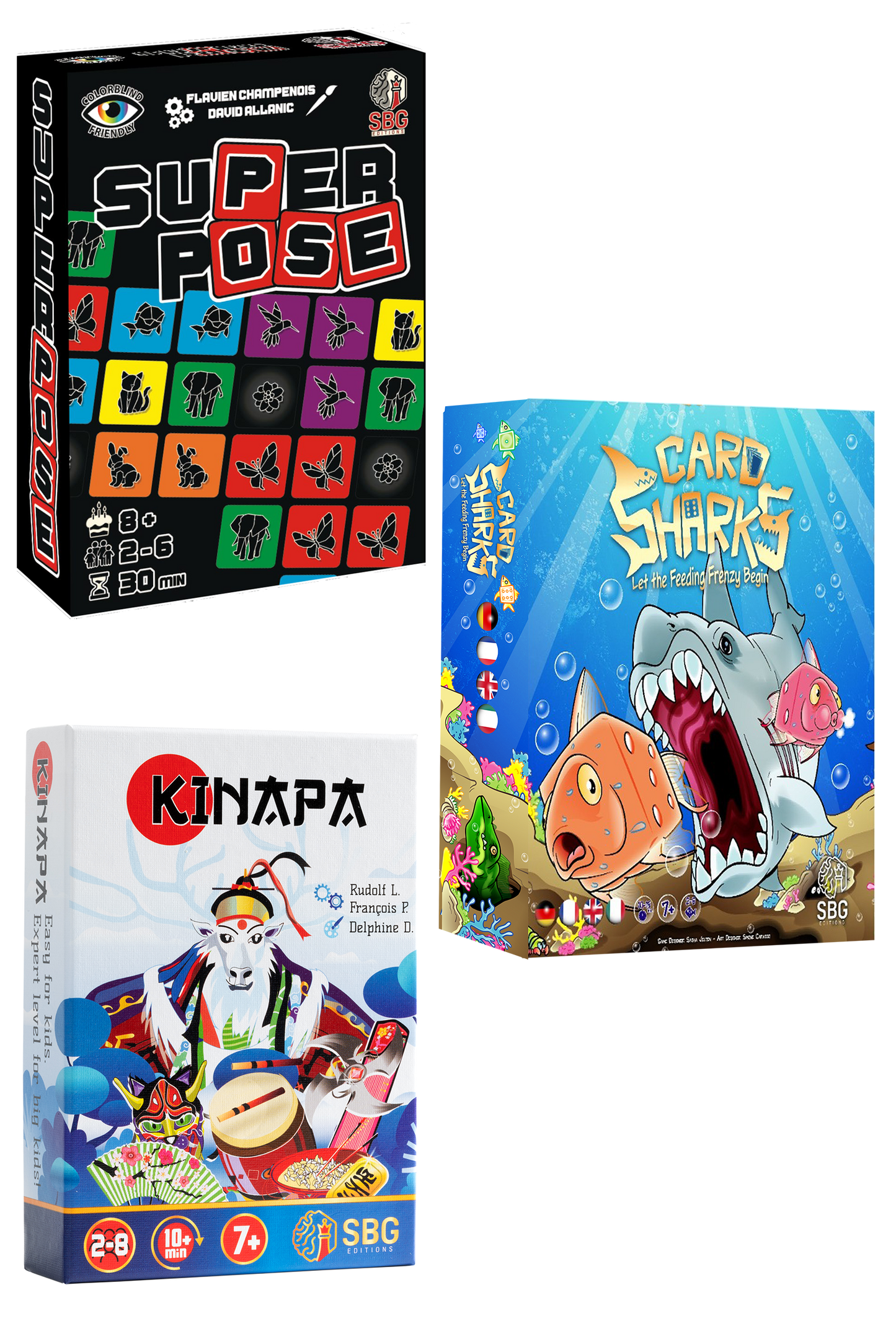 SUPERPOSE, KINAPA and CARD SHARKS at 20% off! Game Bundle of Fun Favourites!