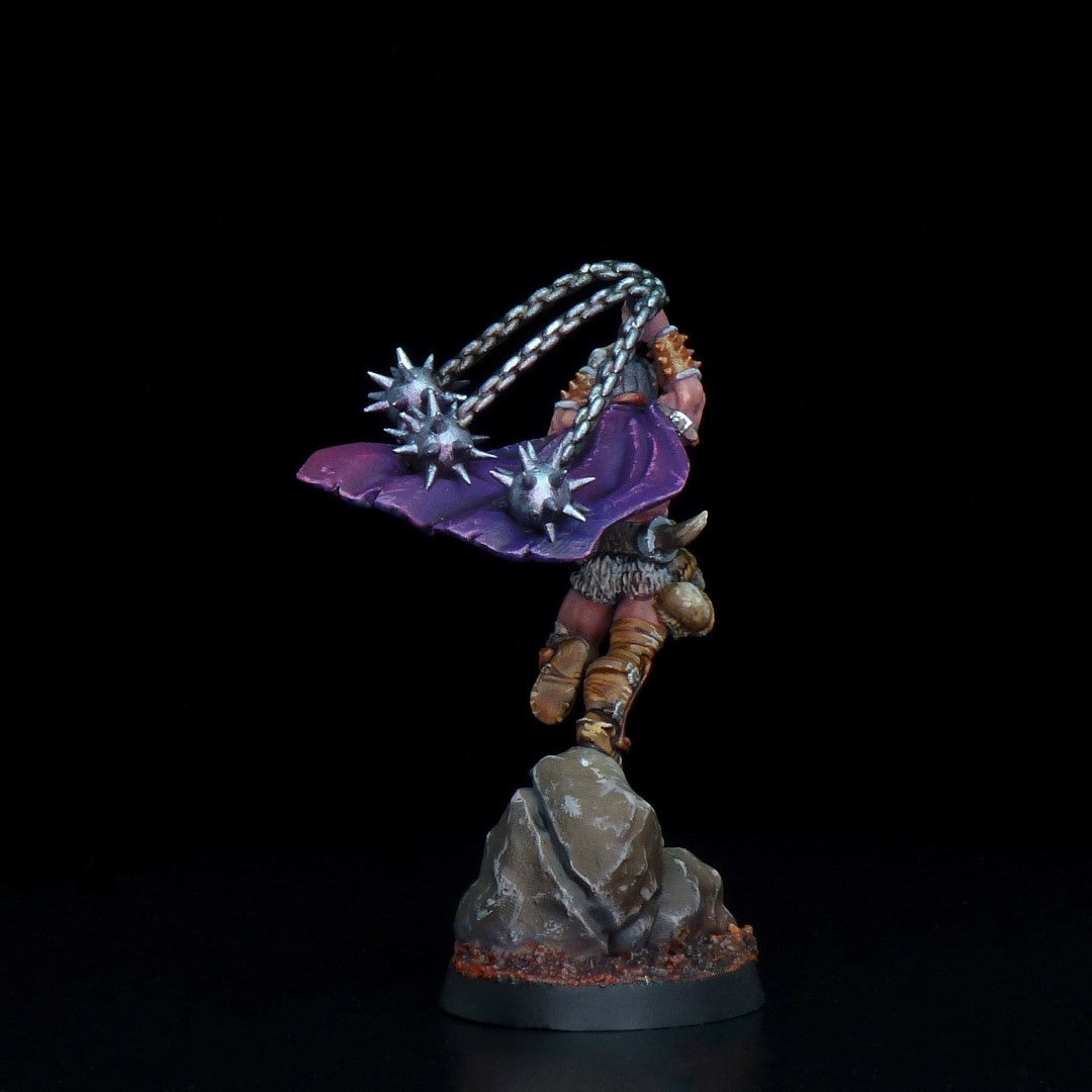 RPG/Tabletop Gaming Miniature - Barbarian Warrior Helgor Bearhide - Unpainted