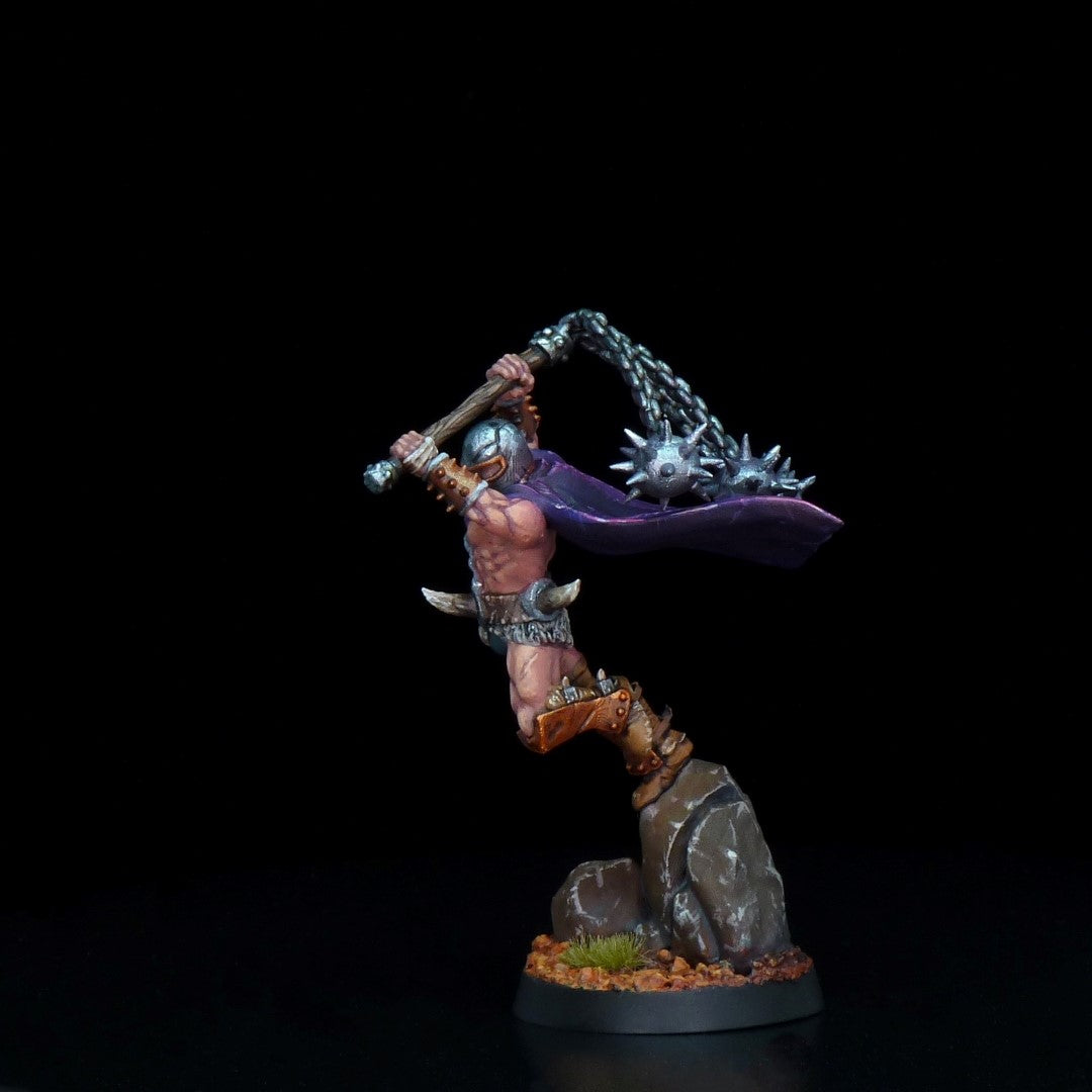 RPG/Tabletop Gaming Miniature - Barbarian Warrior Helgor Bearhide - Unpainted