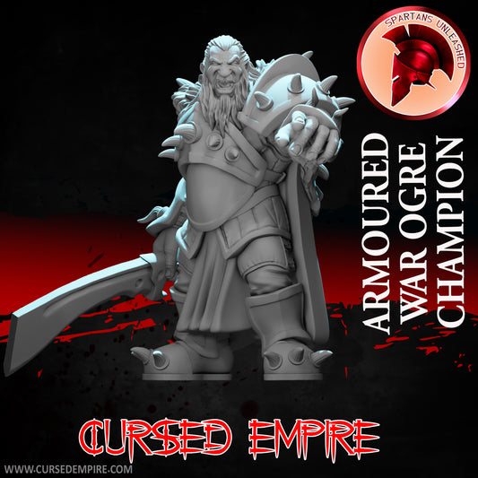 RPG/Tabletop Gaming Miniature - Armoured War Ogre Champion - Unpainted