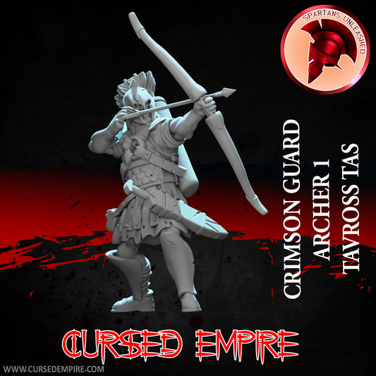 RPG/Tabletop Gaming Miniature - Crimson Guard Archer 1 - Tavross Tas - Unpainted