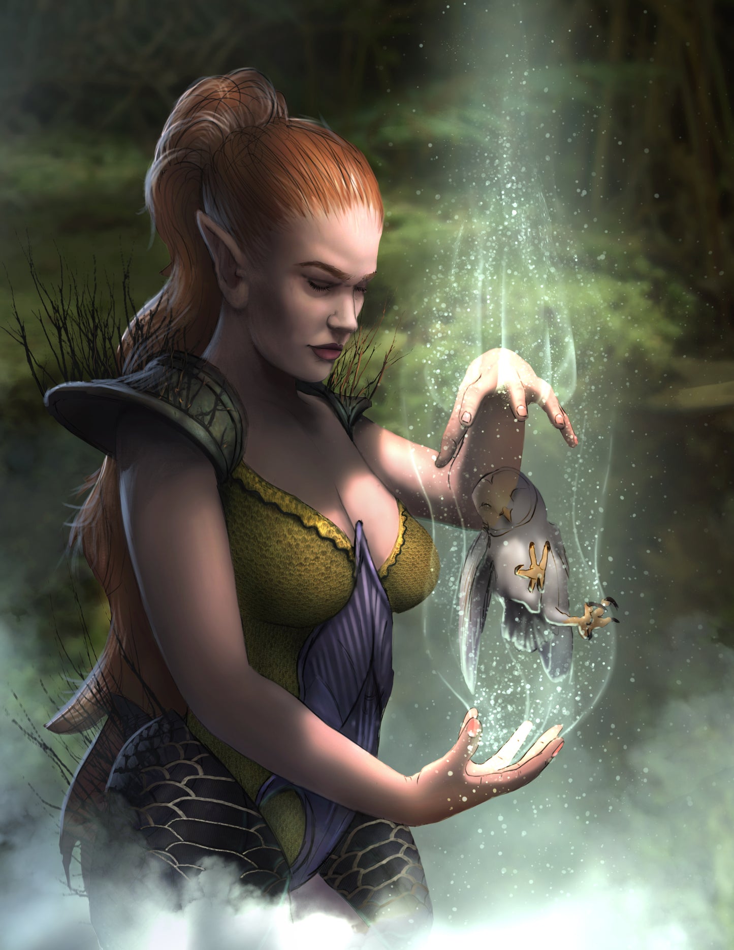Art Print - "Frensula Fay", Wolf Druidess