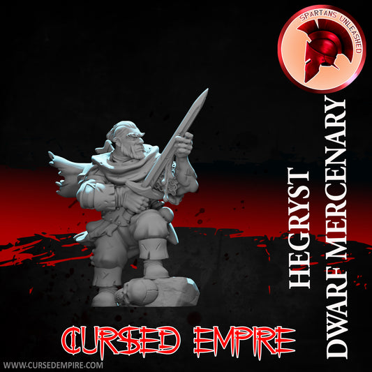 RPG/Tabletop Gaming Miniature - Dwarf Mercenary Hegryst - Unpainted
