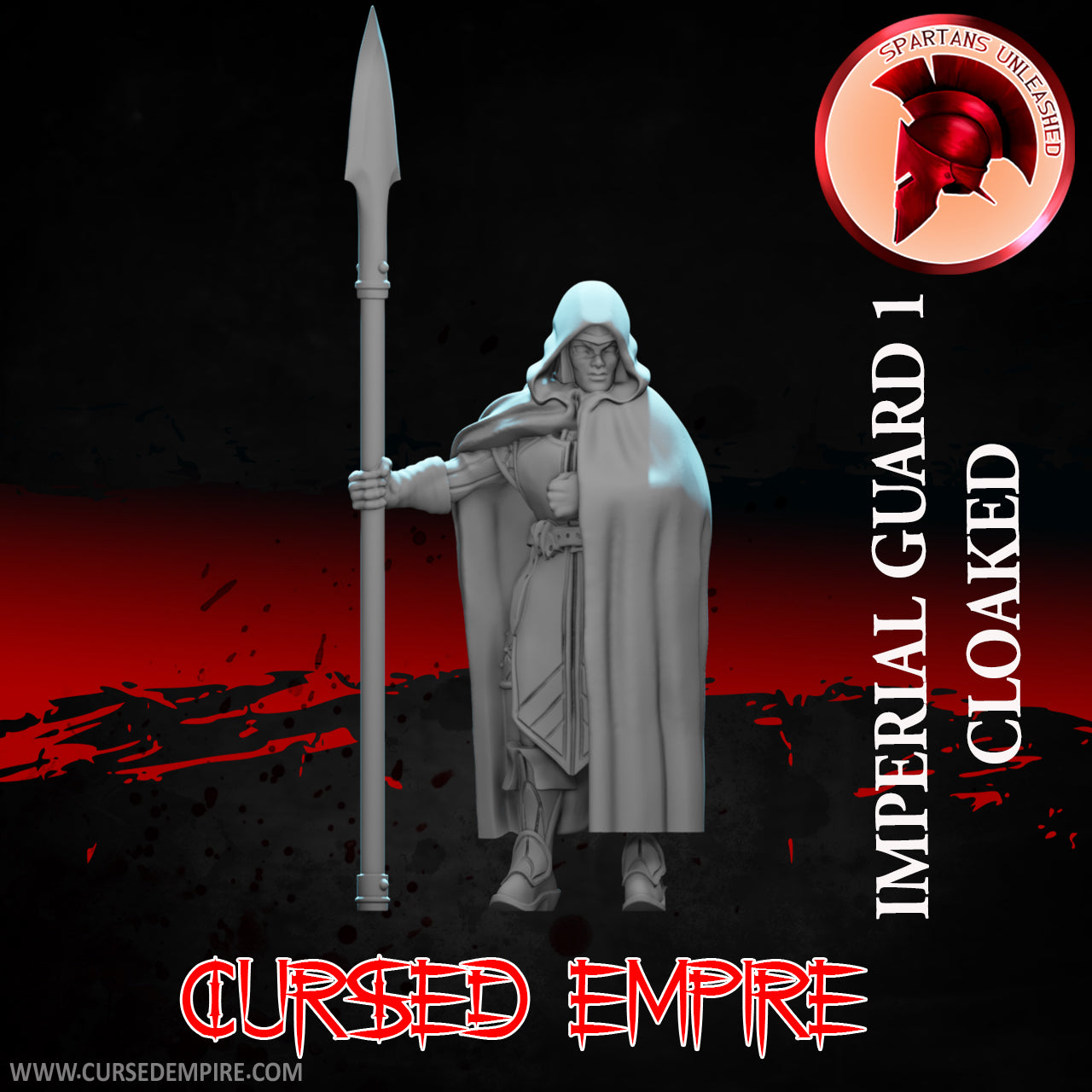 RPG/Tabletop Gaming Miniature - Imperial Guard (Cloaked) 1 - Unpainted