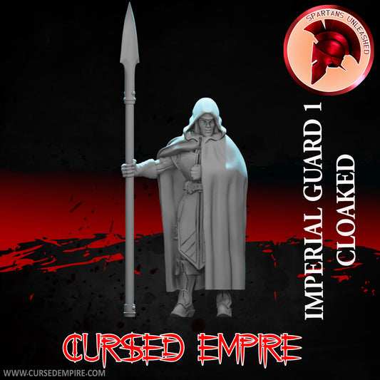 RPG/Tabletop Gaming Miniature - Imperial Guard (Cloaked) 1 - Unpainted
