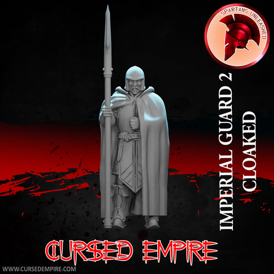 RPG/Tabletop Gaming Miniature - Imperial Guard (Cloaked) 2 - Unpainted