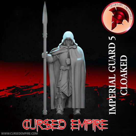 RPG/Tabletop Gaming Miniature - Imperial Guard (Cloaked) 5 - Unpainted