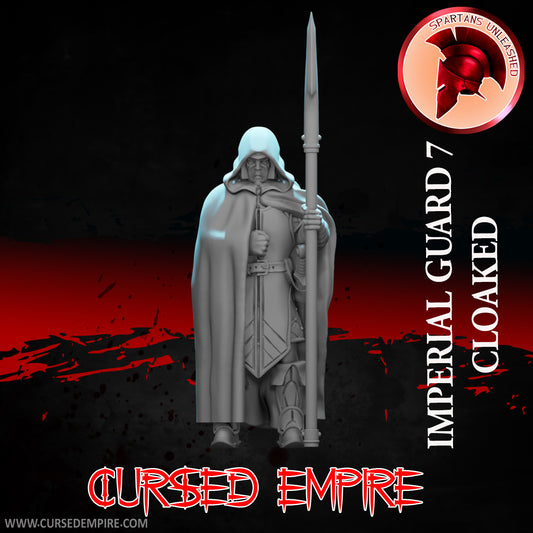 RPG/Tabletop Gaming Miniature - Imperial Guard (Cloaked) 7 - Unpainted