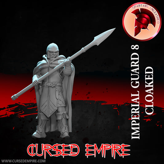 RPG/Tabletop Gaming Miniature - Imperial Guard (Cloaked) 8 - Unpainted