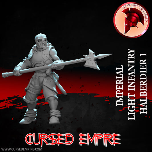RPG/Tabletop Gaming Miniature - Imperial Light Infantry Halberdier 1 - Unpainted