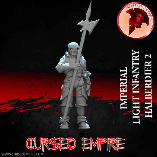 RPG/Tabletop Gaming Miniature - Imperial Light Infantry Halberdier 2 - Unpainted