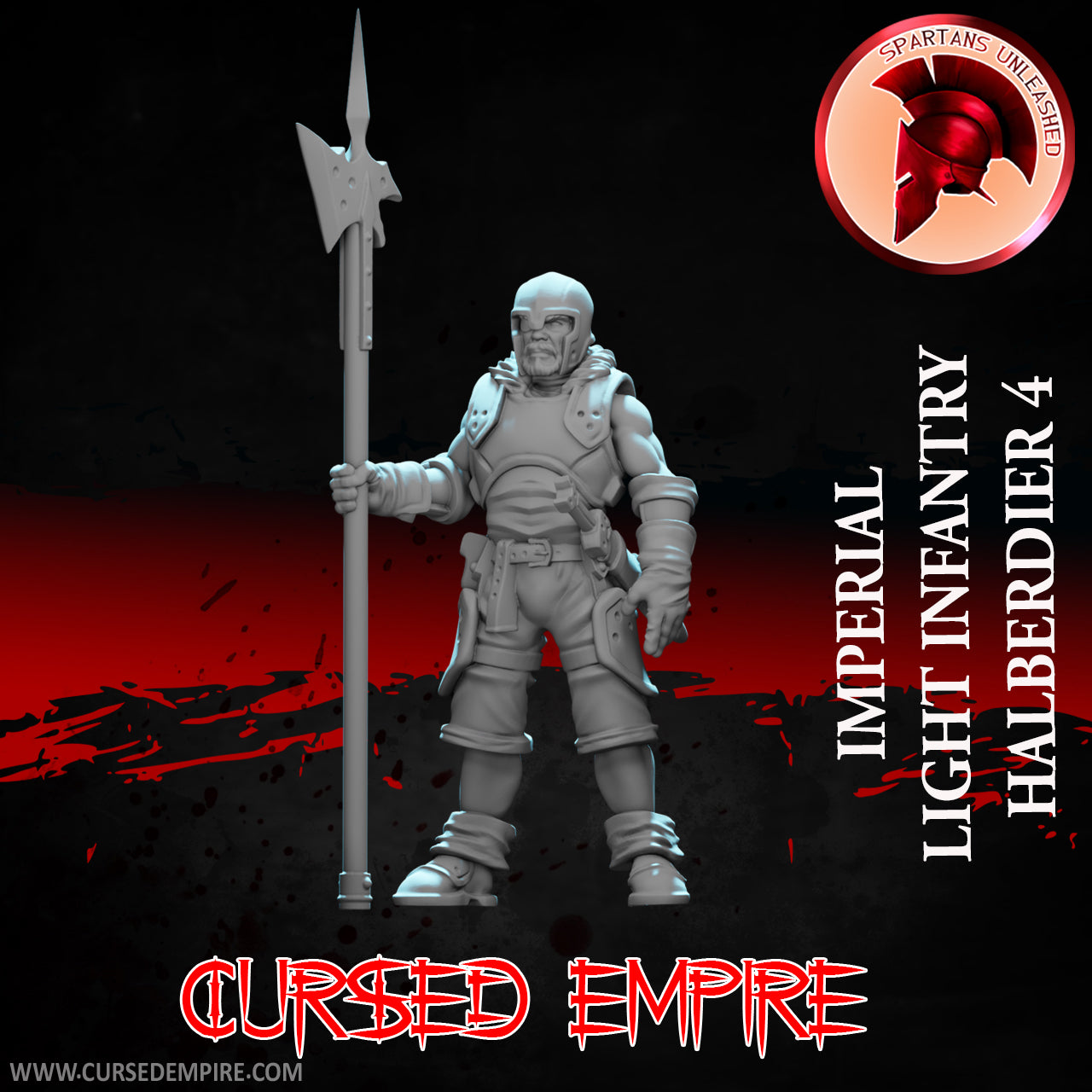 RPG/Tabletop Gaming Miniature - Imperial Light Infantry Halberdier 4 - Unpainted