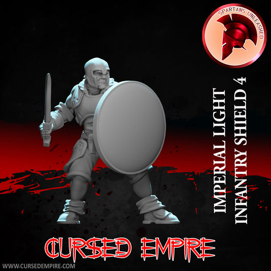 RPG/Tabletop Gaming Miniature - Imperial Light Infantry Shield 4 - Unpainted
