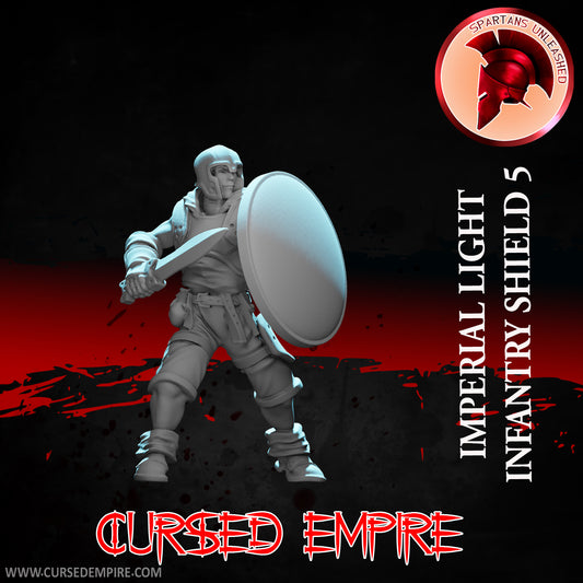 RPG/Tabletop Gaming Miniature - Imperial Light Infantry Shield 5 - Unpainted