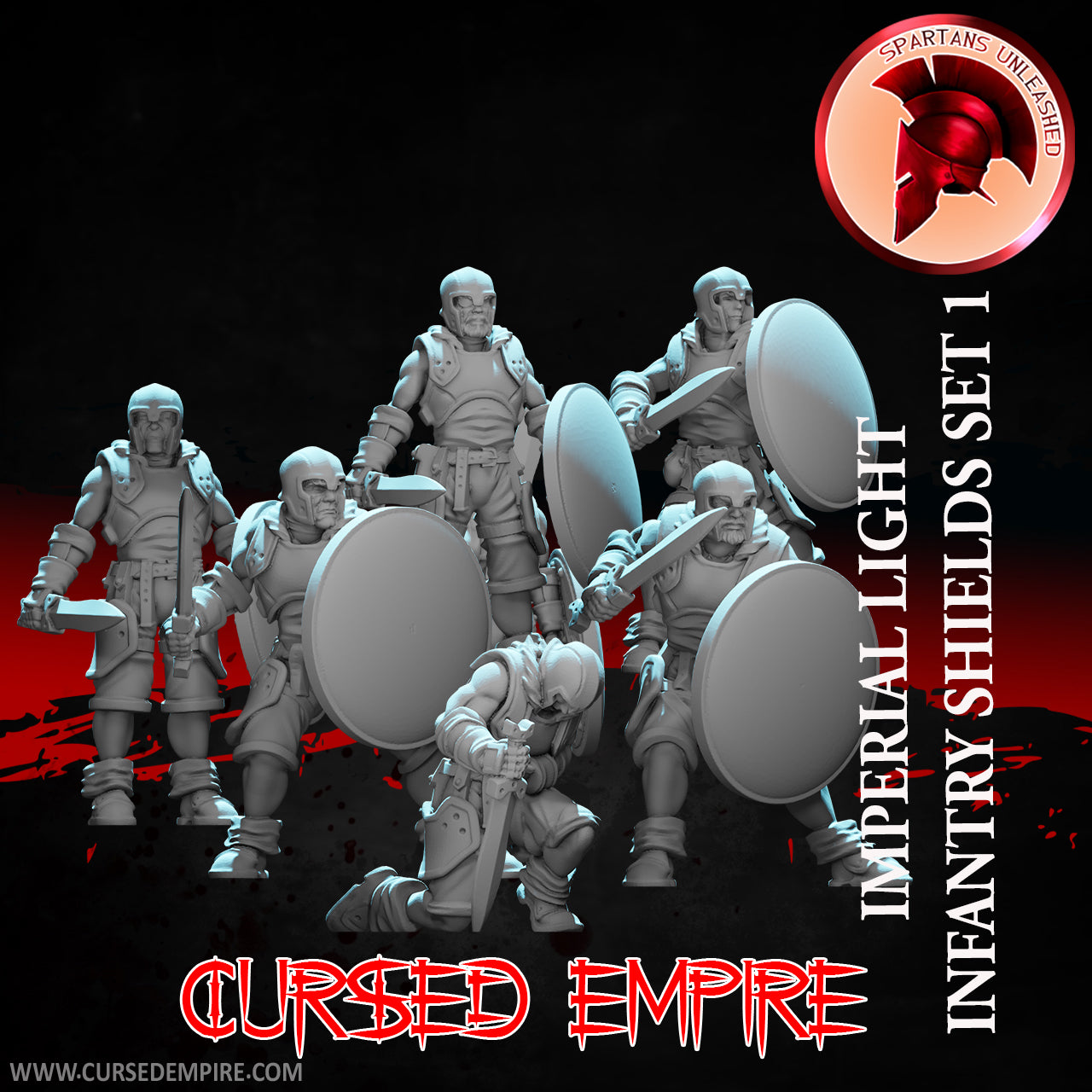 Imperial Light Infantry Shields Set 1 - Miniatures - Set of 7