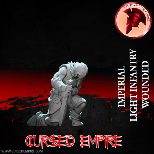 RPG/Tabletop Gaming Miniature - Imperial Light Infantry Wounded - Unpainted