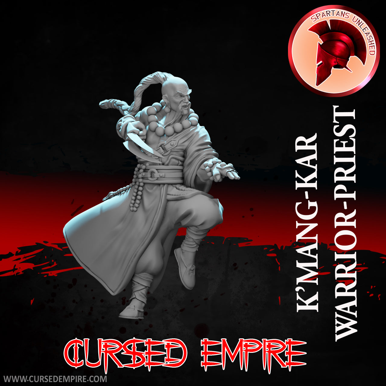 RPG/Tabletop Gaming Miniature - Guerrier-Prêtre K'mang-Kar - Non peint
