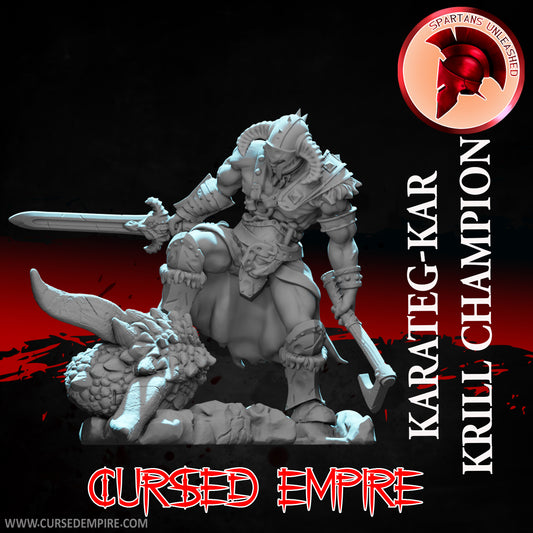 RPG/Tabletop Gaming Miniature - Krill Champion Karateg-Kar - Unpainted