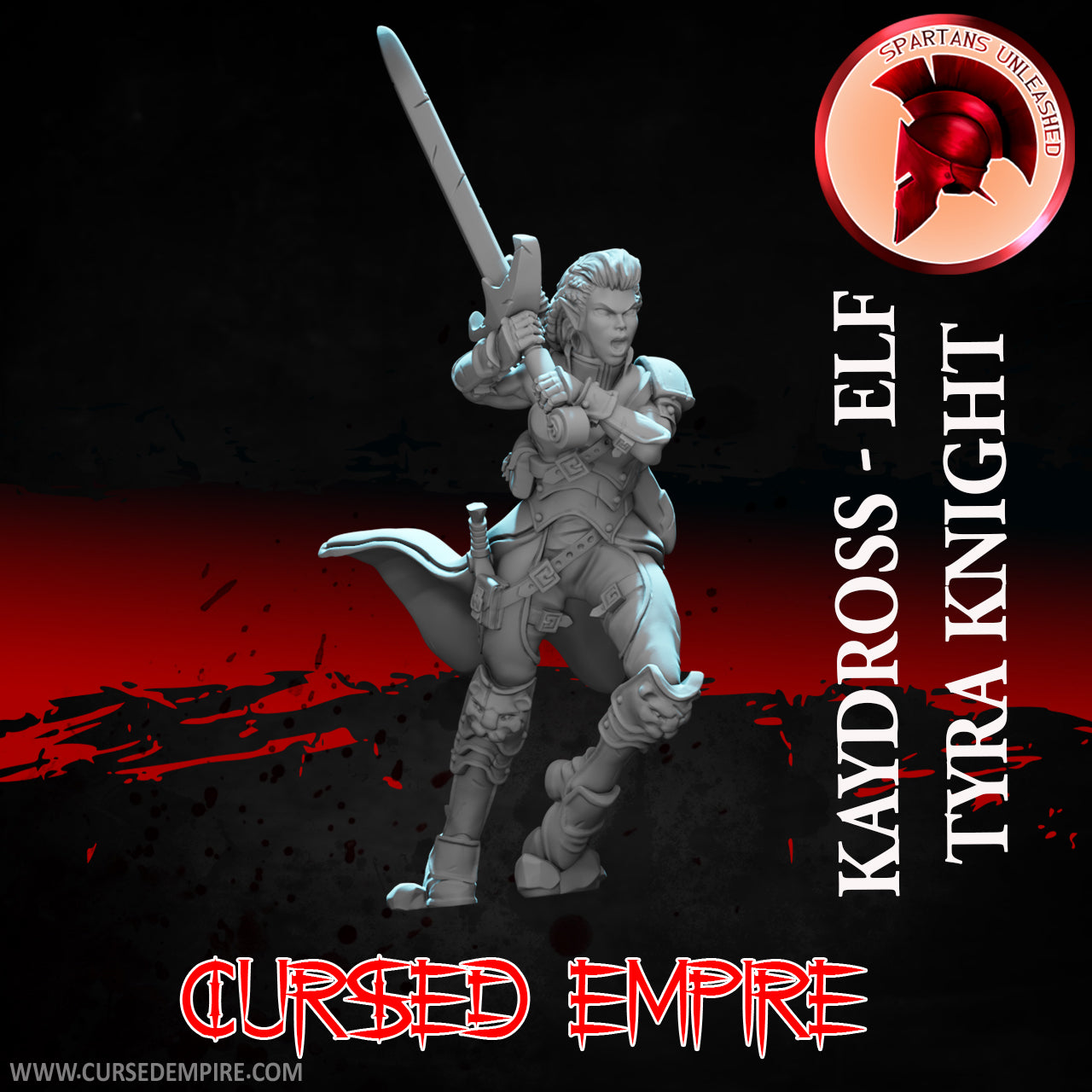 RPG/Tabletop Gaming Miniature - Elf Tyra Knight - Kaydross - Unpainted