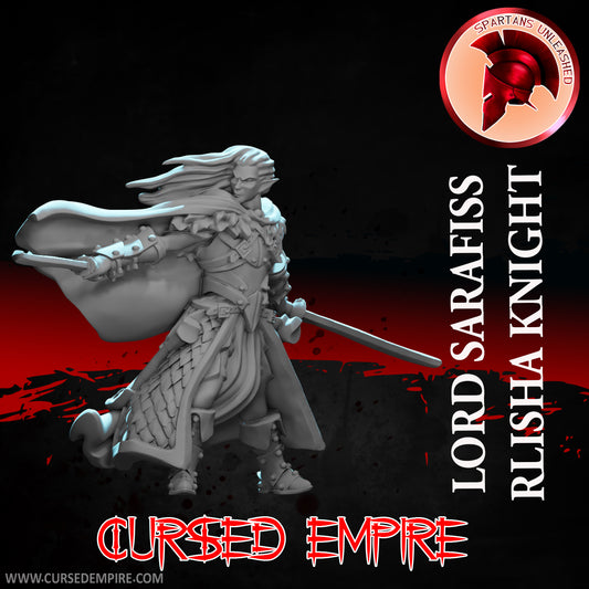 RPG/Tabletop Gaming Miniature - Rlisha Knight Lord Sarafiss - Unpainted