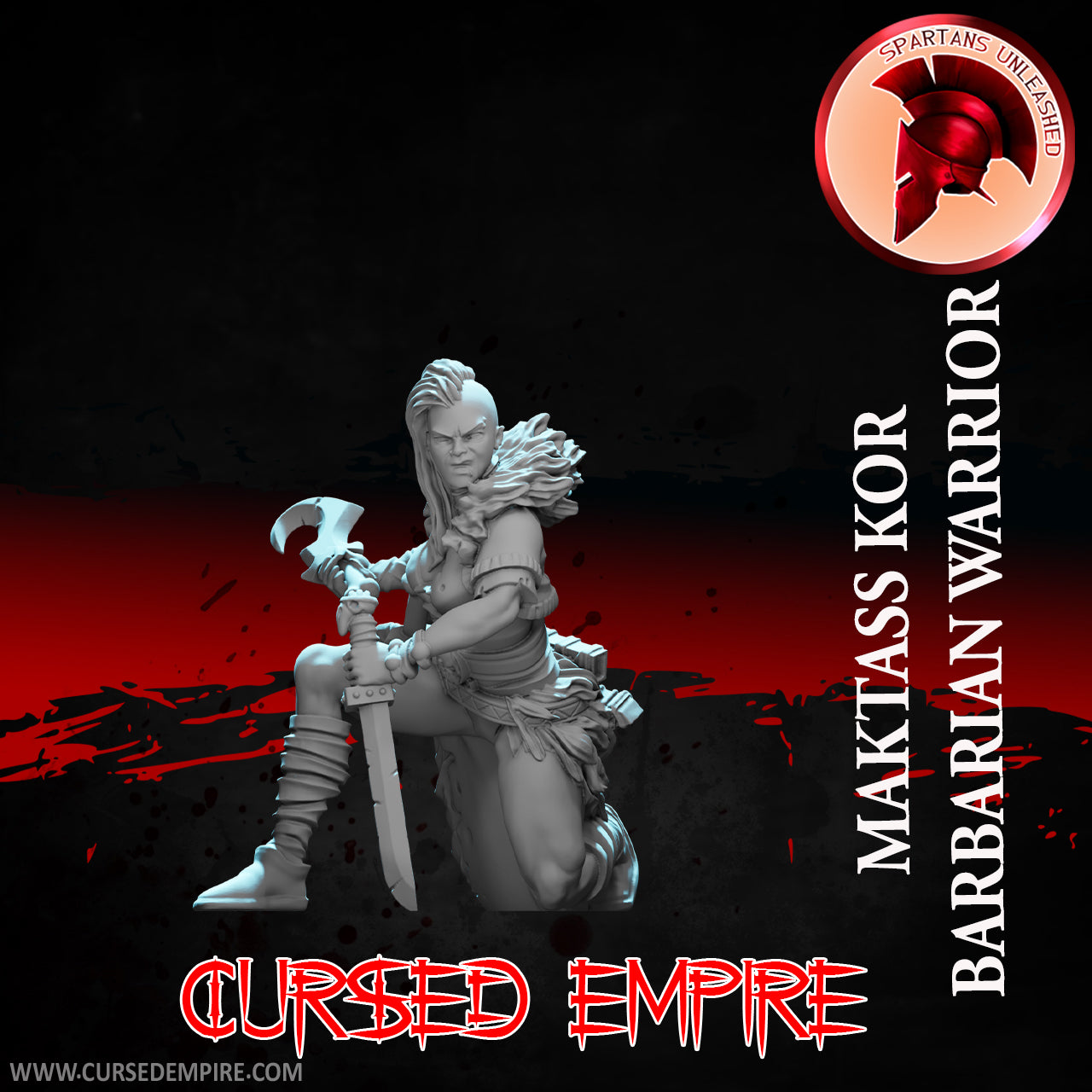RPG/Tabletop Gaming Miniature - Barbarian Warrior Maktass Kor - Unpainted