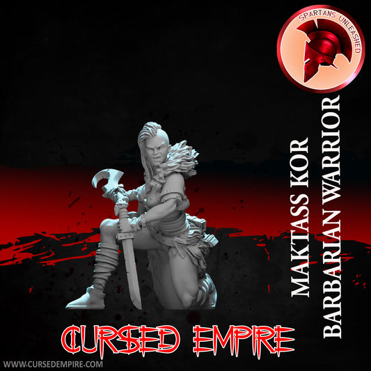 RPG/Tabletop Gaming Miniature - Barbarian Warrior Maktass Kor - Unpainted
