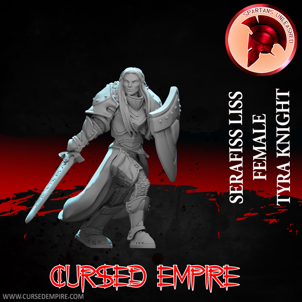 RPG/Tabletop Gaming Miniature - Female Tyra Knight Serafiss Liss - Unpainted