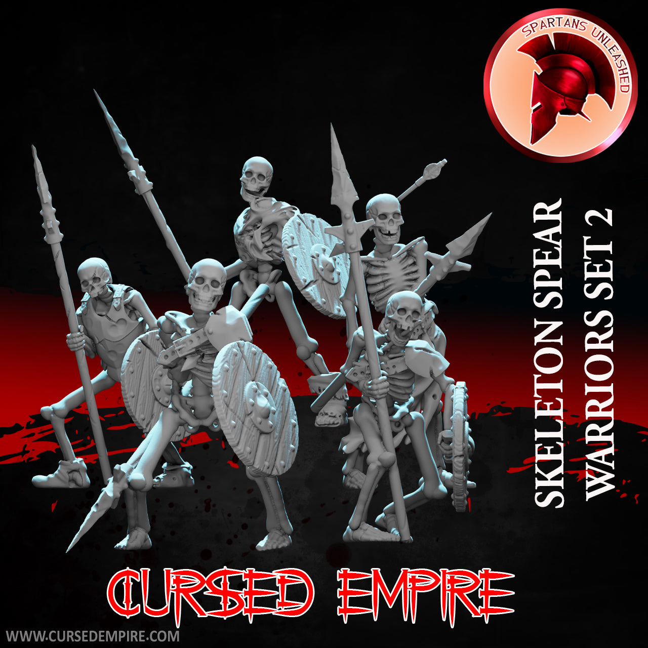 Skeleton warriors shields spears