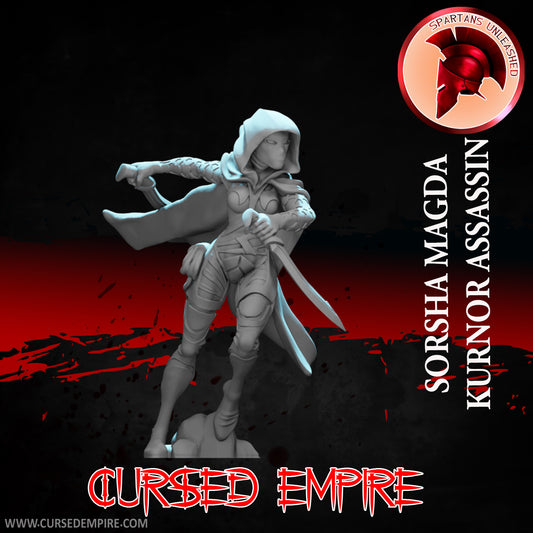 RPG/Tabletop Gaming Miniature - Kurnor Assassin Sorsha Magda - Unpainted