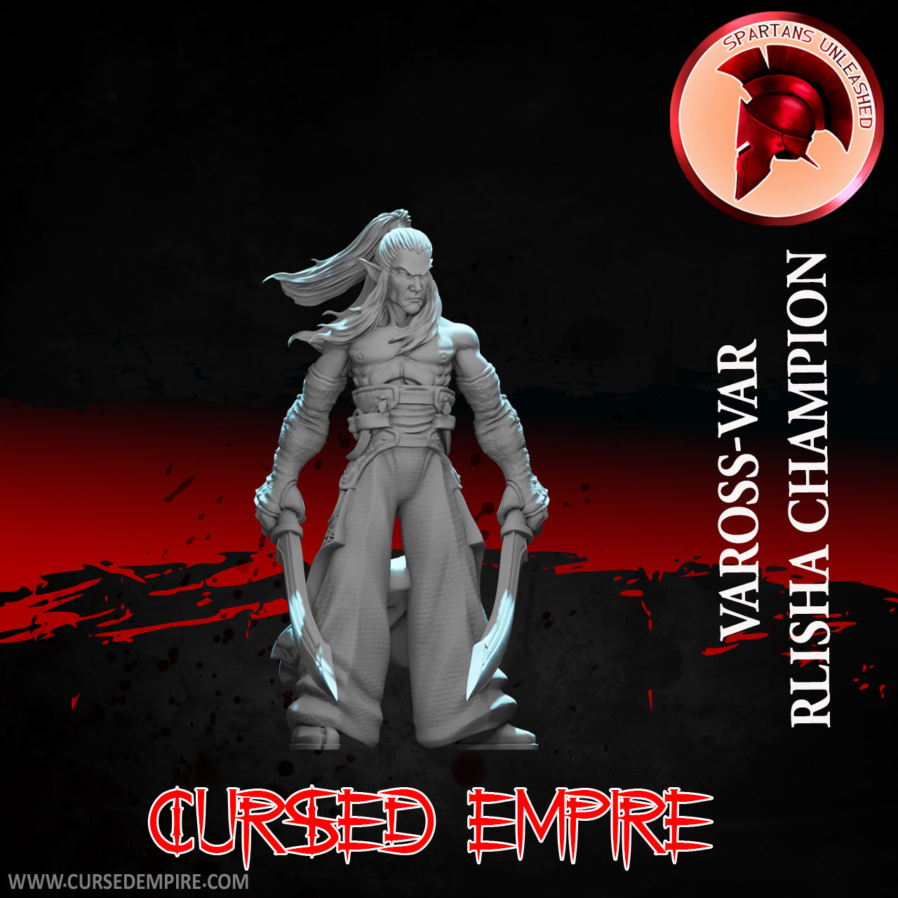 RPG/Tabletop Gaming Miniature - Rlisha Champion Vaross-Var - Unpainted
