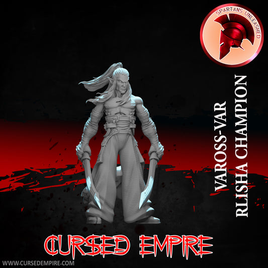 RPG/Tabletop Gaming Miniature - Rlisha Champion Vaross-Var - Unpainted