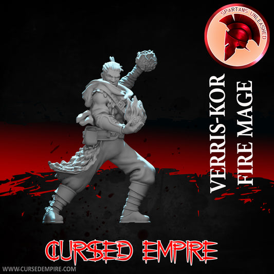 RPG/Tabletop Gaming Miniature - Fire Mage Verris-Kor - Unpainted