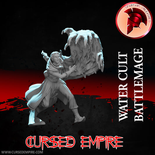 RPG/Tabletop Gaming Miniature - Water Cult Battle Mage - Unpainted