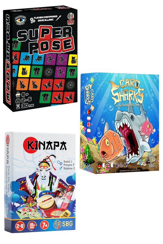 SUPERPOSE, KINAPA and CARD SHARKS at 20% off! Game Bundle of Fun Favourites!