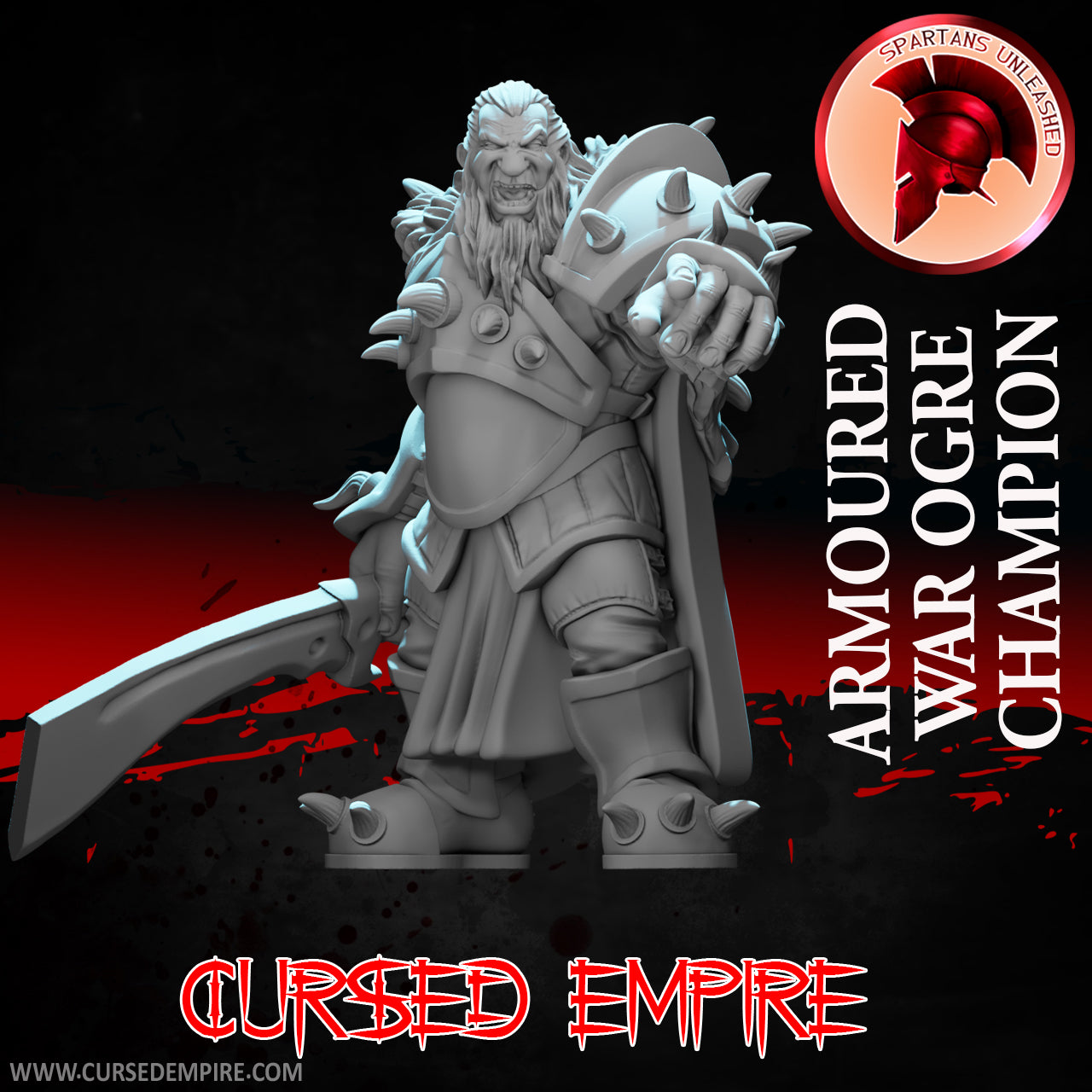 RPG/Tabletop Gaming Miniature - Armored War Ogre Champion - Non peint