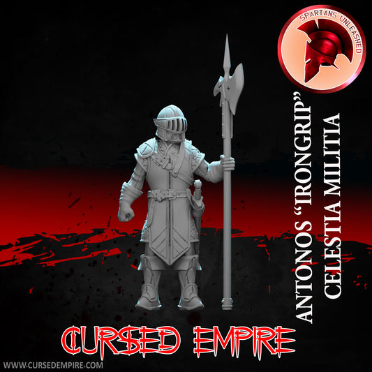 Miniature de jeu RPG/Tabletop - Celestia Militia - Antonos « Irongrip » - Non peint