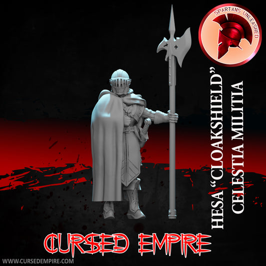 RPG/Tabletop Gaming Miniature - Celestia Militia - Hesa "Cloakshield" - Unpainted