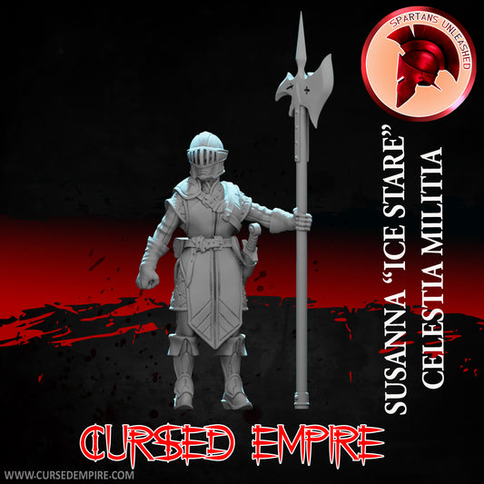 Miniature de jeu RPG/Tabletop - Celestia Militia - Susanna « Ice Stare » - Non peint