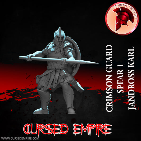 RPG/Tabletop Gaming Miniature - Crimson Guard Spear 1 - Jandross Karl - Unpainted