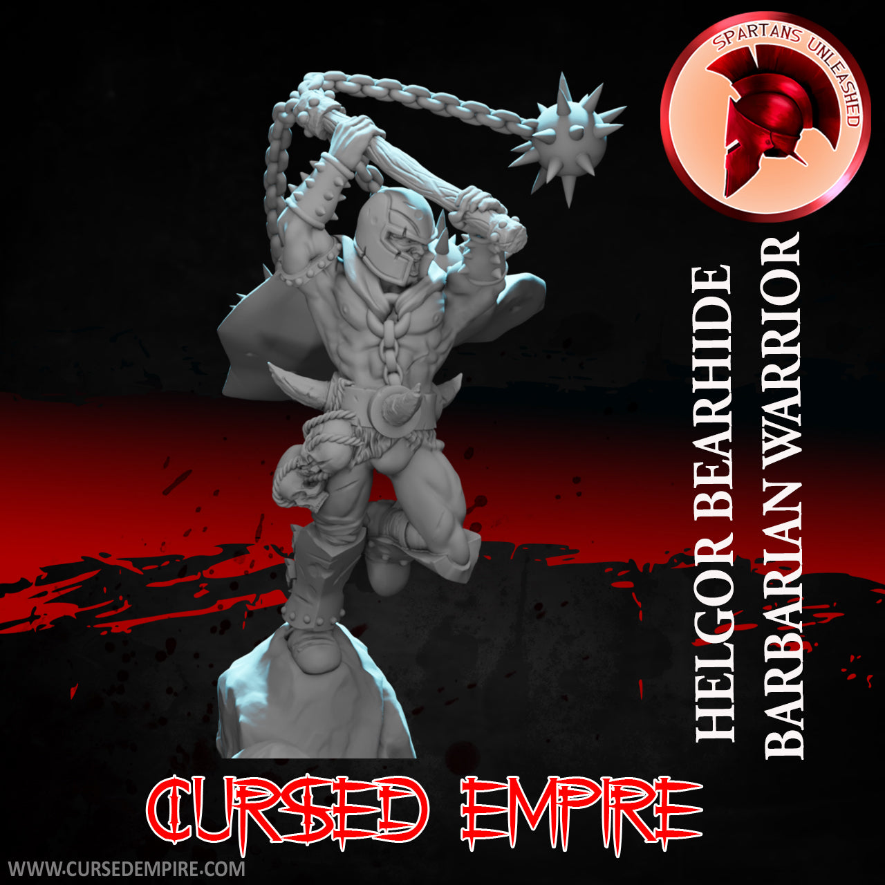 RPG/Tabletop Gaming Miniature - Guerrier barbare Helgor Bearhide - Non peint