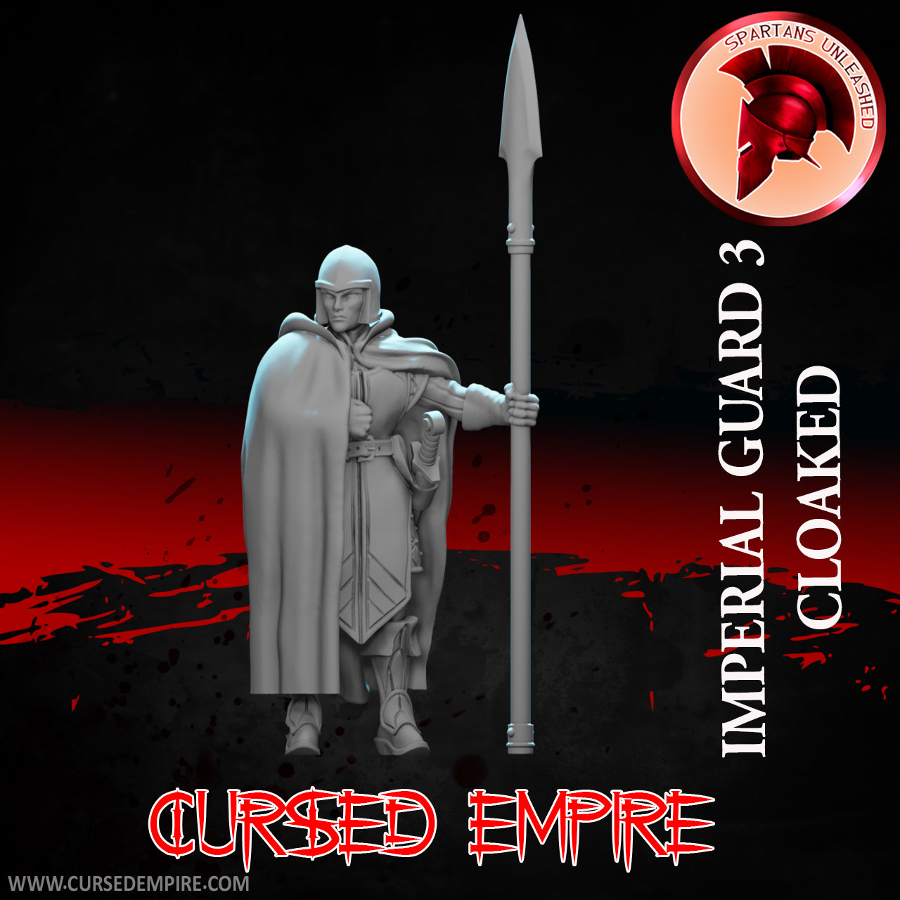 RPG/Tabletop Gaming Miniature - Imperial Guard (Cloaked) 3 - Unpainted