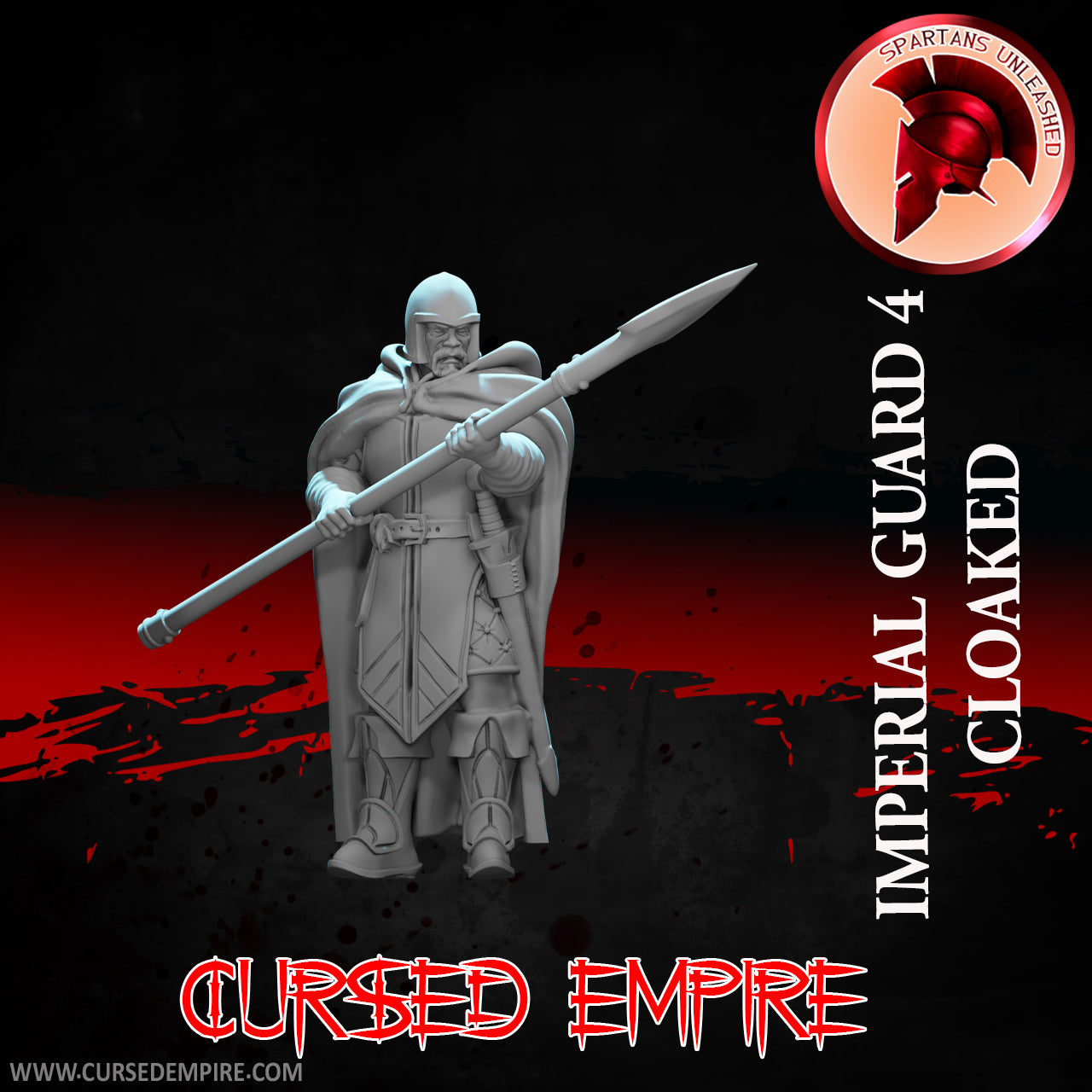 RPG/Tabletop Gaming Miniature - Imperial Guard (Cloaked) 4 - Unpainted