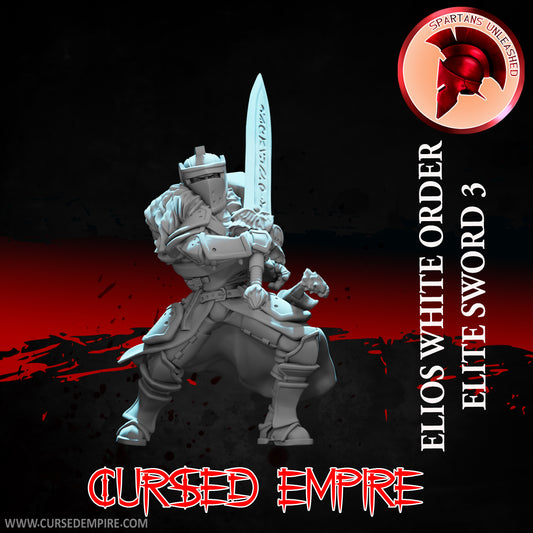 RPG/Tabletop Gaming Miniature - White Order Elios Elite Sword 3 - Unpainted