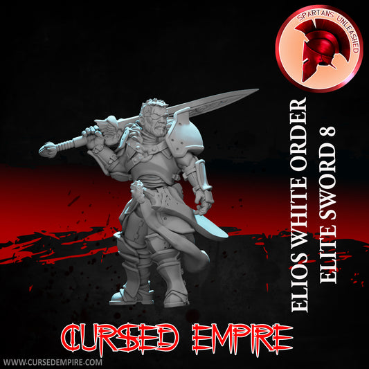 RPG/Tabletop Gaming Miniature - White Order Elios Elite Sword 8 - Unpainted