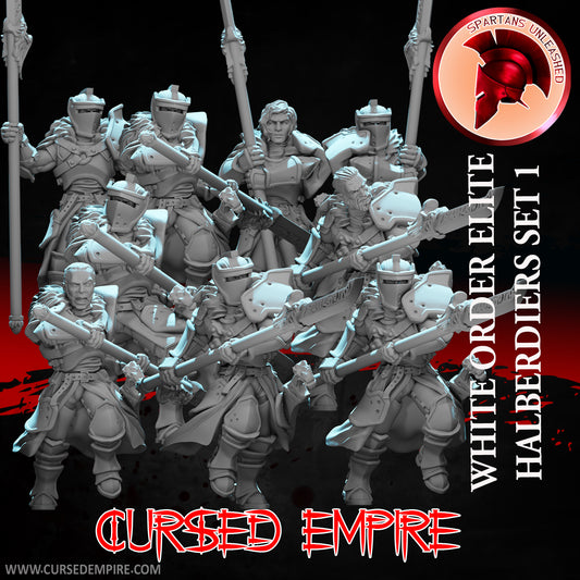 White Order Elite Hallebardiers Set 1 - Miniatures - Lot de 9